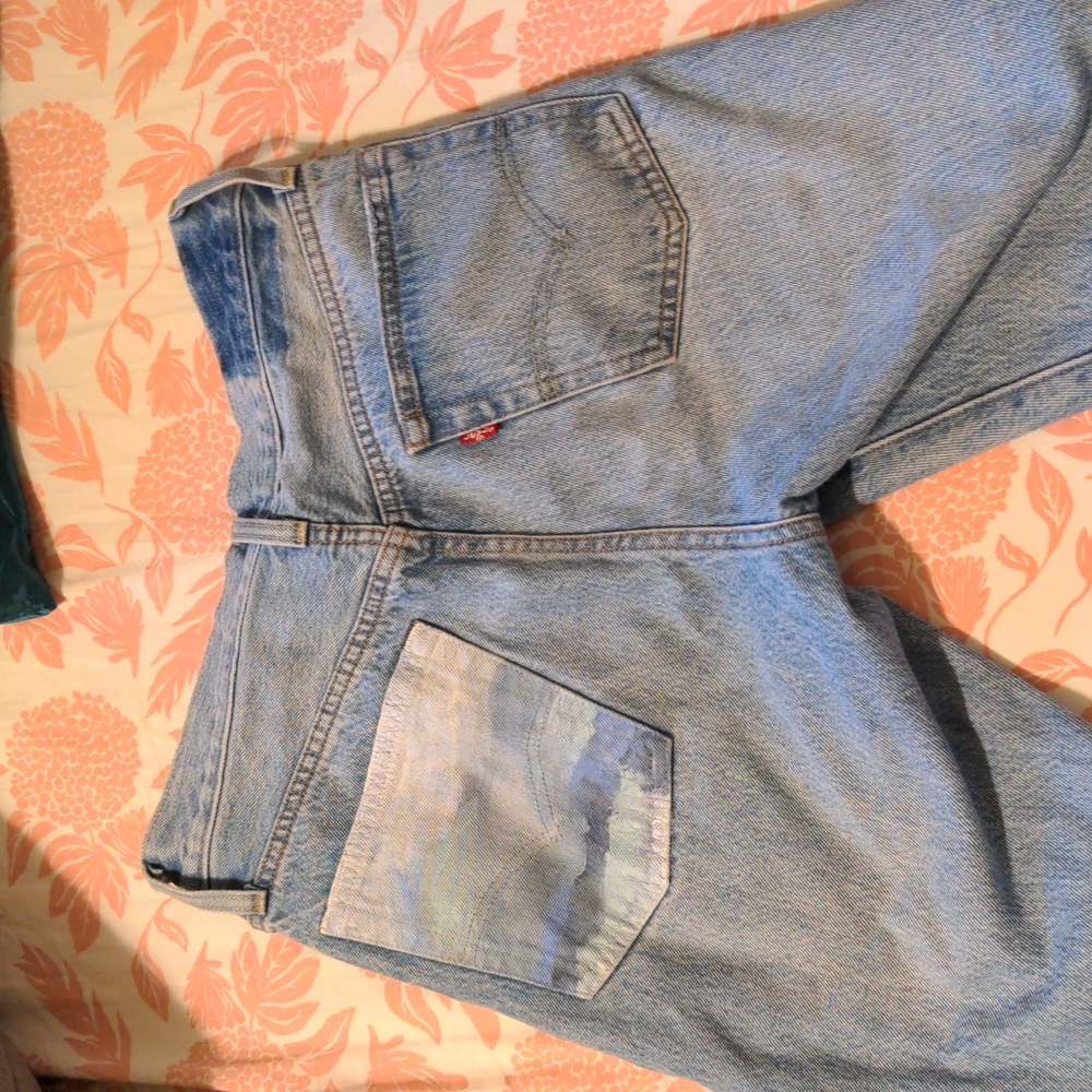 Levi's 501 Skinny Jeans Custom Painted 26 x 26